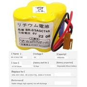 4400mAh BR-2/3AGCT4A 6V PLC Battery for FANUC A98L-0031-0025 A06B-6114-K504 Machine, Non Rechargeable (Brown Connector)