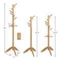 thumbnail image 3 of Costway Wooden Coat Rack Entryway Hall Tree 2 Heights w/ 11 Hooks Oak, 3 of 9