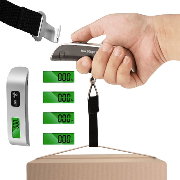 Báscula Digital para Portátil Balanza 50kg/110lb Pantalla LCD