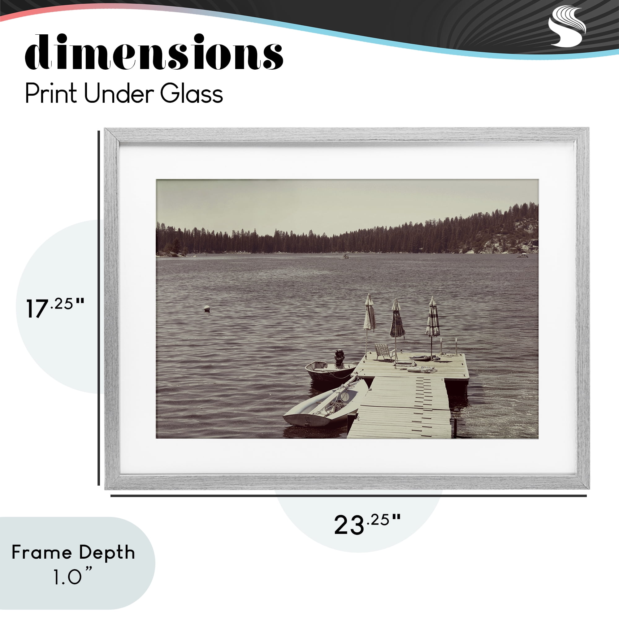 Stupell Industries Vintage Lake Life Dock Gray Framed Print Under Glass, design by Gemma Bardot