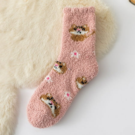 

Stockings For Women Thermal S Coral Colorful Lightweight Casual Winter Soft Warm Comfort Casual Funny Animal Print Girls Stockings
