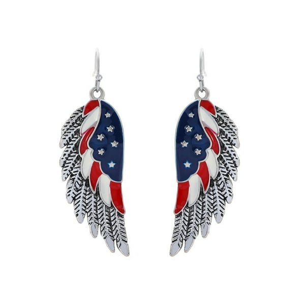 Patriotic Dangle Earrings Red White Blue American Flag Teardrop Earrings for 4th of July Independence Day Accessories