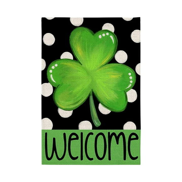 Drapeaux de Jardin en Lin pour la Saint-Patrick Décor de Patio Drapeaux Arrière-Plan des Fêtes Drapeaux Décor de Jardin Extérieur Patio