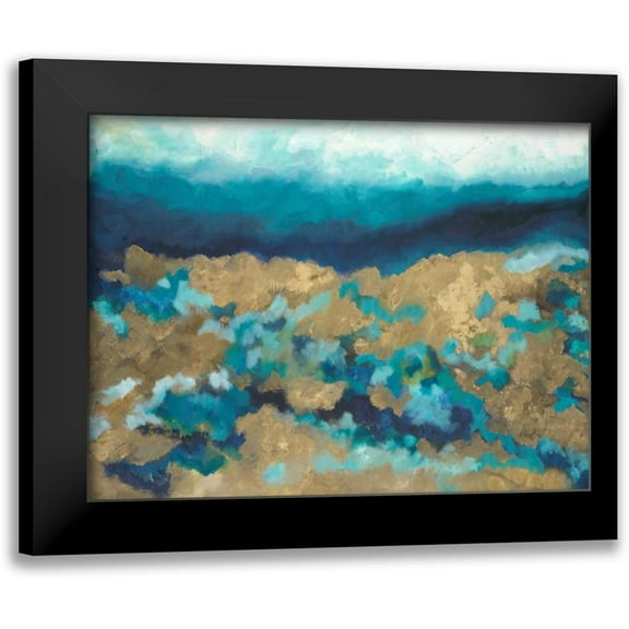 Hutton 14x12 Black Modern Framed Museum Art Print Titled - Shades of Blue