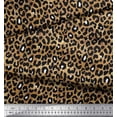 thumbnail image 2 of Soimoi Orange Heavy Satin Fabric Leopard Animal Skin Print Sewing Fabric Yard 56 Inch Wide, 2 of 3