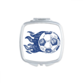 thumbnail image 1 of Football Flame Blue Pattern Soccer Mirror Portable Compact Pocket Makeup Double Sided Glass, 1 of 3