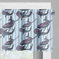 thumbnail image 3 of Ambesonne Whale Window Valance, Giant Marine Mammals, 54" X 18", Pale Blue White Lilac, 3 of 5