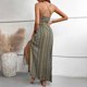 thumbnail image 4 of Sexy Vestido Casual para las Mujeres Cuello en V sin Mangas Bloque de Color Suspendidos Suéter, Vestido de Moda para Diario, 4 of 9