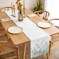 thumbnail image 3 of Table Runner 48 Inches Long for Kitchen Dining, Sage Green Spring Floral Dresser Scarf Farmhouse, Dining Table Decorations for Wedding/Parties, Watercolor Elegant Pastoral Flowers 13 x 48 In, 3 of 8