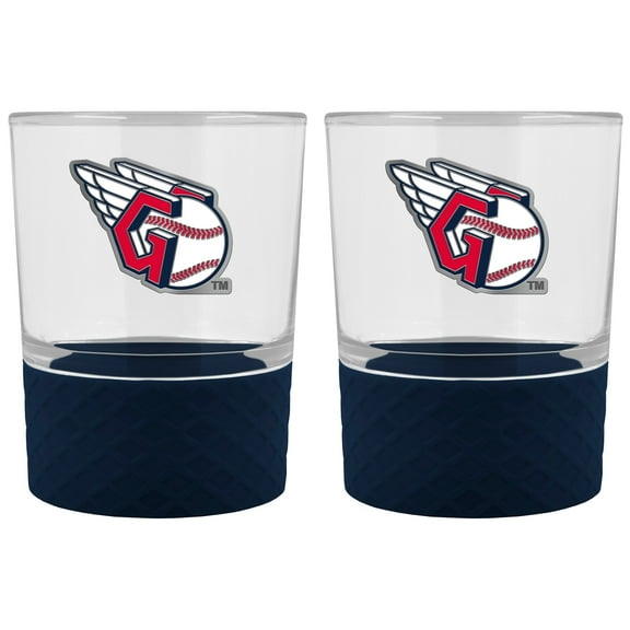 Cleveland Indians 2-Pack 14oz. Rocks Glass Set with Silcone Grip