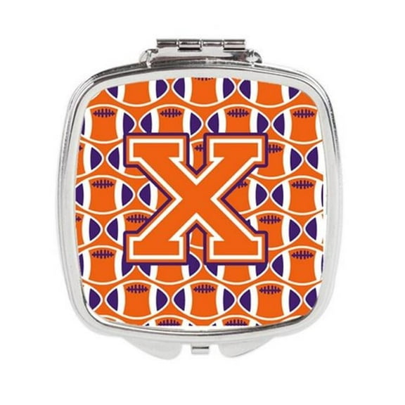 Letter X Football Orange - White & Regalia Compact Mirror