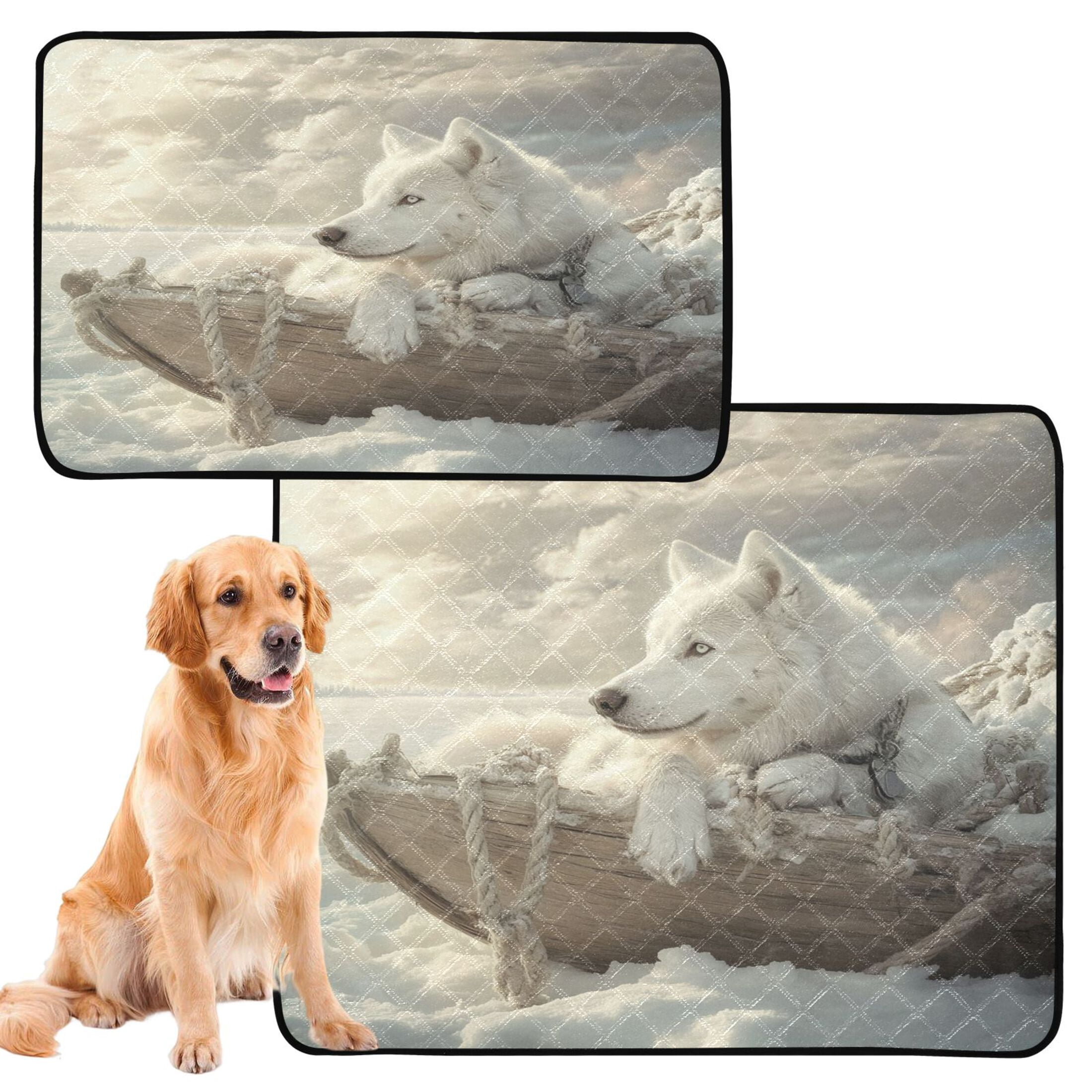 Qxltty White Alaskan Dog Cat litter Pads Pet Set of 3 Diaper Mats Center Anti-leakage Layer Absorbent Soft and Comfortable