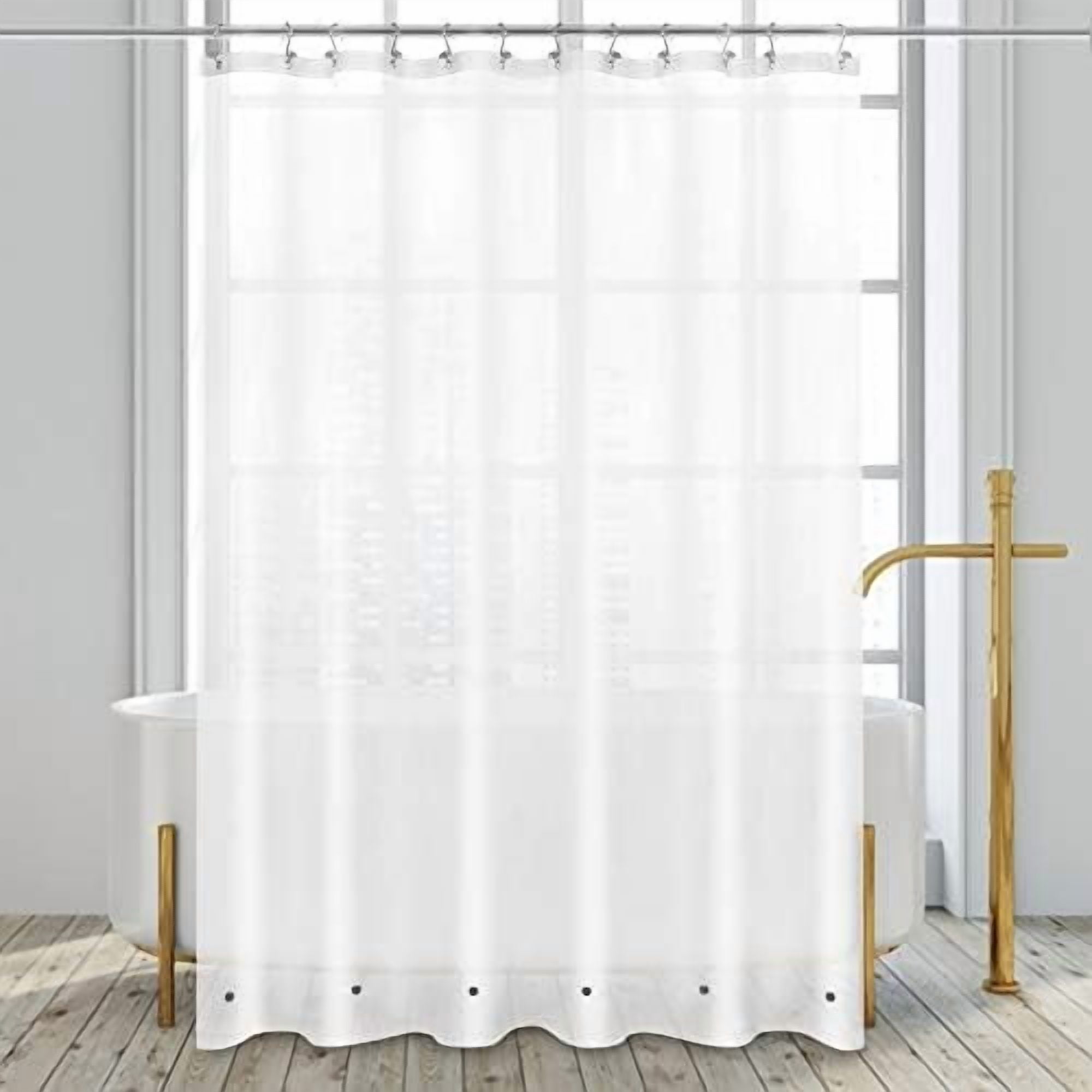 Frosted Shower Curtain Liner with 6 Magnets - Waterproof PEVA Shower Liner for Bath Tub, 72" x 72" Standard Size, PVC Free, Metal Grommets - Frost, 72x72