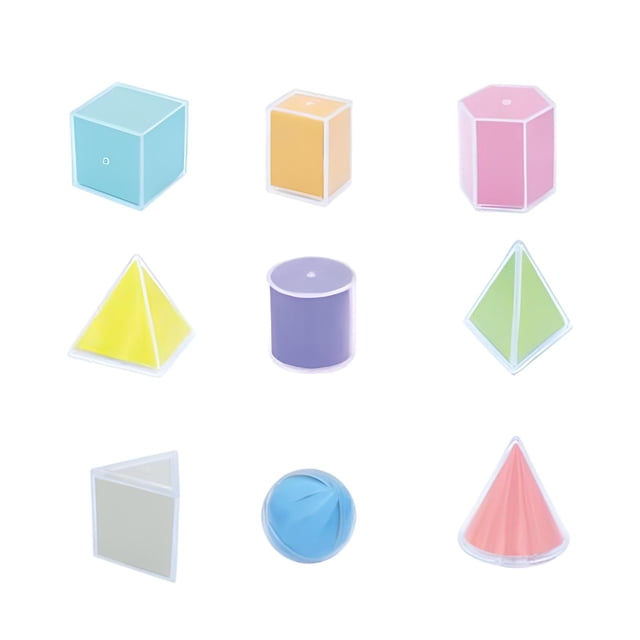 9 piezas de bloques de formas geométricas, ayuda para la enseñanza de matemáticas, clasificador de formas, juguete de clasificación para escuela en