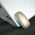 thumbnail image 3 of 2.4G Wireless Slim Less Noise 3 Adjustable DPI 7-color Breathing Rechargeable for Laptop Computer, Gold Gold With Light, 3 of 7
