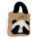 thumbnail image 5 of Bolso de mano de peluche de panda, bolso de hombro, bolso cruzado, bolso tote, estuche, cartera con cadena, caqui, 5 of 9