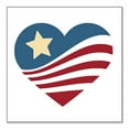 thumbnail image 1 of DistinctInk Custom Bumper Sticker - 4" x 4" Decorative Decal - White Background - USA Heart Flag Single Star, 1 of 2