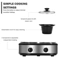 thumbnail image 5 of Dual Slow Cooker Buffet Server Food Warmer with 3 Adjustable Temperature Modes, Double Slow Cooker with 1.5 QT Ceramic Pot and Removeable Glass Lid, Dishwasher Safe, Stainless Steel, 5 of 7