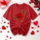 thumbnail image 5 of Camisetas de Manga Corta para Mujeres, Camiseta de Cuello Redondo Impresa de Moda, Primavera Y Verano Casual, 5 of 8