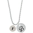 thumbnail image 1 of Delight Jewelry Silvertone Disc 1/2'' Initial - r - Silvertone Script Initial Disc - B - Charm Necklace, 20"+3", 1 of 4