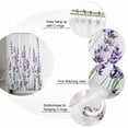 thumbnail image 5 of 72x78 Inch Shower Curtain Purple Lavender Bathroom Decor Waterproof Fabric Bathtub Bath Curtains Decorative Spring Botanical Garden Florals Motifs Extra Long Shower Curtain Set with Hooks, 5 of 6