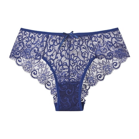 

DENGDENG Women Sexy Lace Floral See Through Panties Low Waisted Breathable Underwear Thong