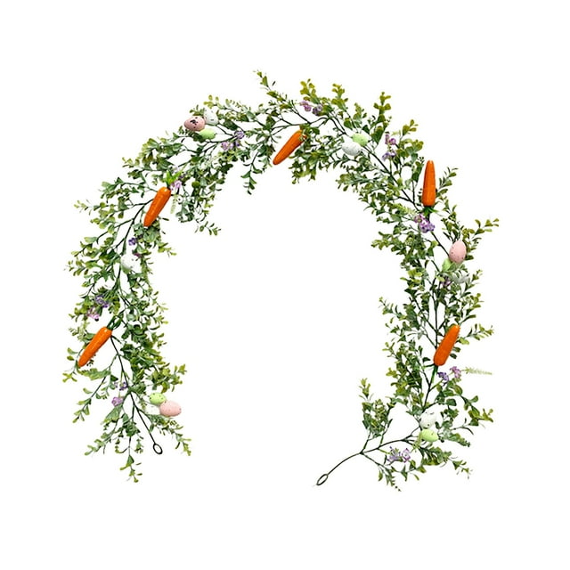jifeng Easter Garland Decorative Ornament Spring Garland for Holiday Spring Wedding Carrot Easter Egg