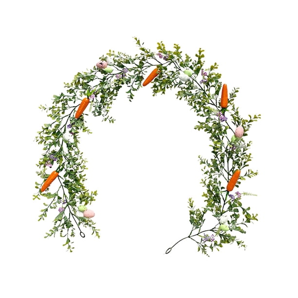 Guirnalda de Pascua, adorno decorativo, guirnalda de primavera para vacaciones, boda de primavera Huevo de Pascua de Zanahoria