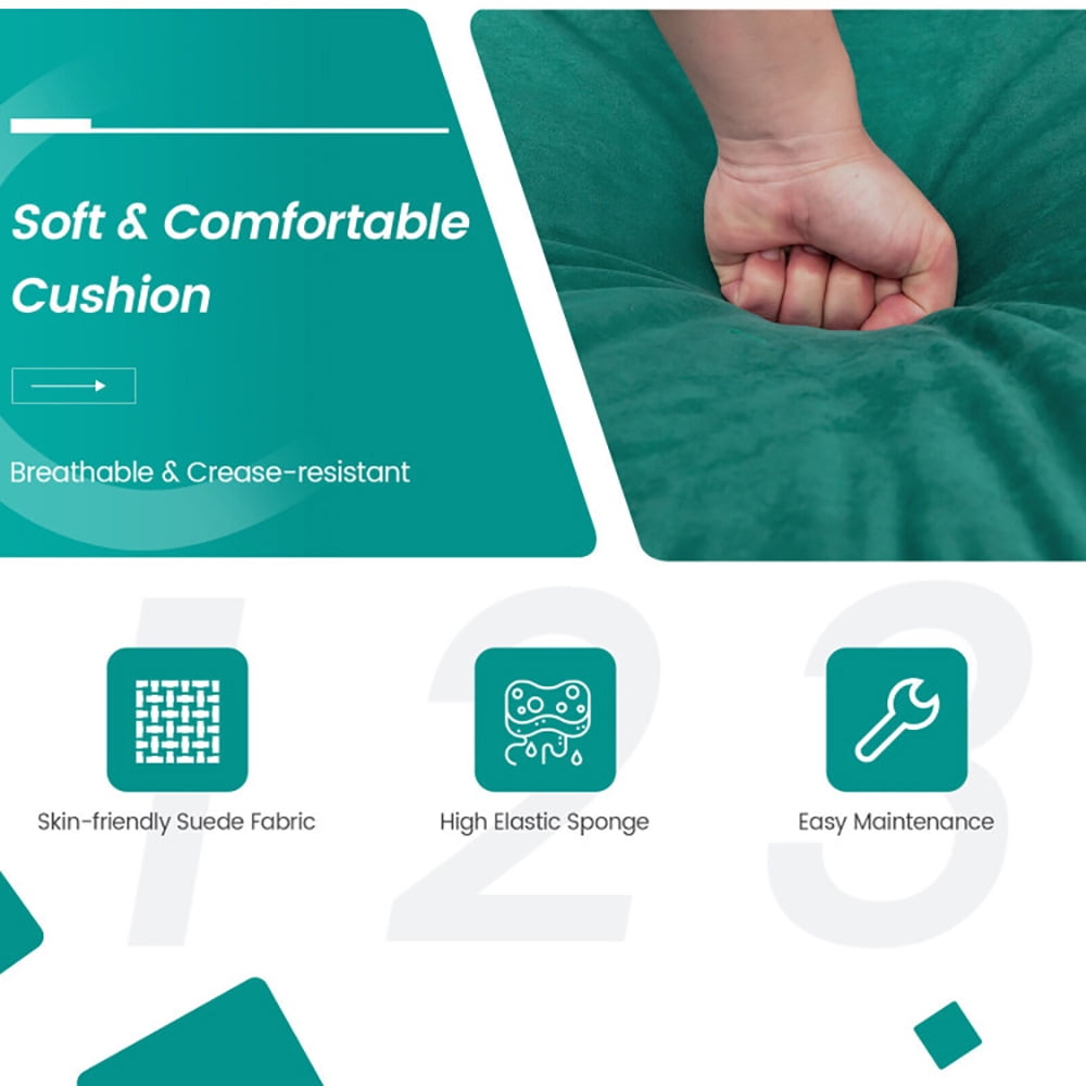 Finihen Sectional Sofa Couch, 3-Seat Sofa Sectional with Side Storage Pocket and Metal Leg, for Living Room, Bedroom, Teal Finihen Sectional Sofa Couch, 3-Seat Sofa Sectional with Side Storage Pocket and Metal Leg, for Living Room, Bedroom, Teal