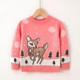 thumbnail image 2 of Bysome Baby Toddler Girls Sweater Boys Christmas Deer Long Sleeve Warm Knitted Pullover Xmas Tops Long Sleeve Crew Neck Cute Print Girls Sweater Pink Size 5-6 Years, 2 of 7