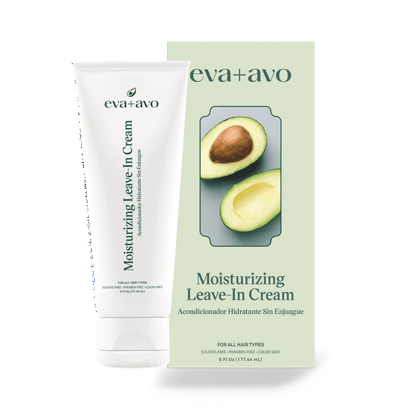 eva avo Leave In Cream, Moisturizing Avocado Oil Hair Conditioner, 6 fl oz
