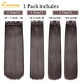 thumbnail image 2 of Creamily 4 PC Clip in Hair Extensions 20" Straight Long Extensions for Women Synthetic Hairpiece (Dark Brown), 2 of 6