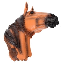 SEWCHICS Light Brown Resin Horse Head Sculpture Versatile Wall Adorns