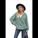 thumbnail image 3 of Sudadera con Capucha y Cremallera de Larga Verde Oscuro Talla S, 3 of 10
