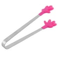 thumbnail image 2 of Household Metal Hand Shaped Cake Bread Biscuit Food Clip Clamp Tongs Fuchsia, 2 of 2