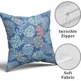 thumbnail image 4 of Beach Throw Pillow Covers, Set of 2 Coastal Coral Branch Ocean Themed Outdoor Couch Pillow Cases Decorative Sea Plants Print Sofa Cushion Cover Modern Decor for Bedroom Living Room, 18" x 18", Blue, 4 of 6