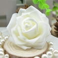 thumbnail image 2 of fastboy Pack of 50 Artificial Bionic Flowers PE Foam Simulation Roses Fake Flower Decorations Wedding Party Engagement Presents Cream White, 2 of 8