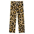 thumbnail image 4 of Watercolor Leopard Winter Female Pants Flannel High Waist Women Pants Lady Warm Straight Leg Plush Trousers, 4 of 7