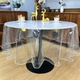 thumbnail image 5 of RBCKVXZ Clear Round Plastic Tablecloth Protector, 60-Inch Waterproof Oil-Proof PVC Table Cloth Stain-Resistant Wipeable Table Cover for Round Table, 5 of 6