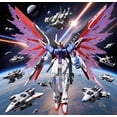 thumbnail image 3 of Gundam Assembly Model Assembly Manual Gundam Model Kit Large Class Robot Need to assemble by hand（The height is around 15-20 centimeters）New Destiny (Weapon+Bracket+Color Box Packaging), 3 of 5
