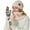 Pink, variant on Fsgntruao Winter Hat Scarf Gloves Set for Women Thick Warm Knit Beanie With Pompom Ear Protection 3-Piece White,M