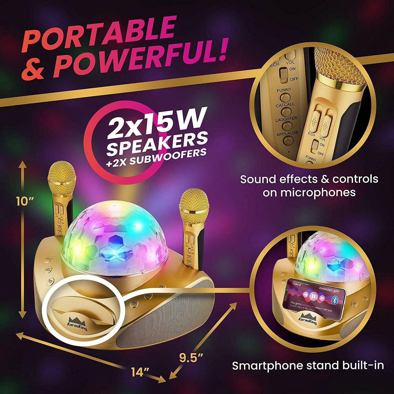 Karaoke King 2020 Pro System - Wireless, Cordless Microphone