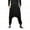 Black, variant on Tejiojio Men's and Big Men's Flat Front Comfort Waist Flex Pants Men's Casual Harem Pants Irregular Hem Loose Solid Color Yoga Hip Hop Trousers