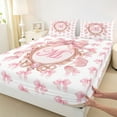 thumbnail image 3 of Homewish Bowtie Letter M Full Size Sheets,Bowknot Monogrammed Theme Bed Sheets,Lovely Pink Bow Sheet Sets For Girl Teens,Ultra Soft Bedroom Decor,4-Piece, 3 of 7