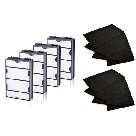 

Nispira True HEPA (4) + Carbon Pre Filter Replacement (8) Compatible with Holmes HAPF600 HAPF600D HAPF600D-U2 Filter B