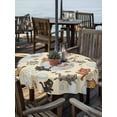 thumbnail image 2 of Outdoor Tablecloth with Umbrella Hole for Patio/Picnic/Party/Camping, Rustic Cat Waterproof Table Cloth Round Cover Washable, Funny Cute Fish Leaves Bubble (Dia 54"), 2 of 8