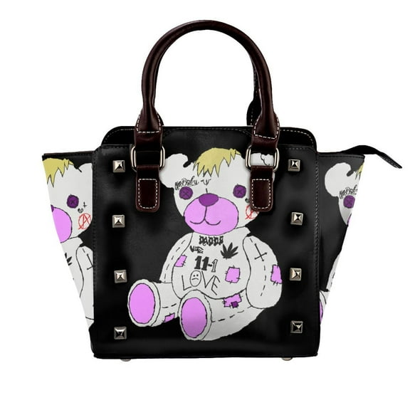 Lil Peep Bear Handbag Leather Rivet Shoulder Bag Luxury Fashion Shopping Tote Bag Shouldbag For Women