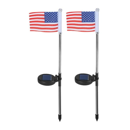 

2pcs Solar Plug American Flag Light Outdoor Waterproof LED Lamp