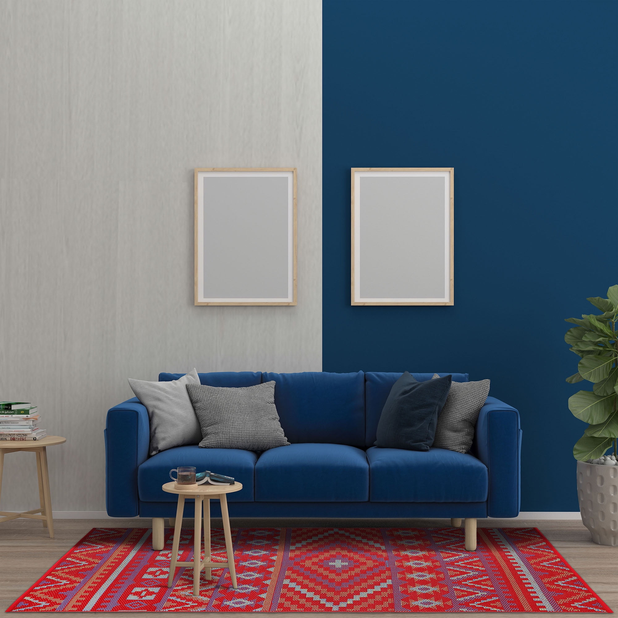 Lush Ambience Premium Recycled Plastic Outdoor Rug for Patio, Deck and