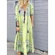 thumbnail image 2 of Vestido largo con estampado floral bohemio Cuello en V Cordón con cordones Ropa de manga larga kenally AP000133-52B, 2 of 6